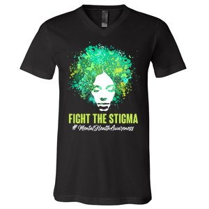 Fight The Stigma Mental Health Awareness Butterflies V-Neck T-Shirt