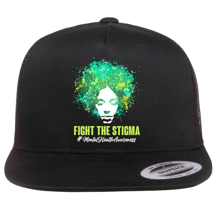 Fight The Stigma Mental Health Awareness Butterflies Flat Bill Trucker Hat