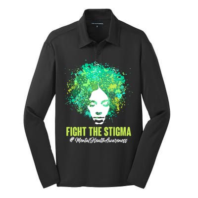 Fight The Stigma Mental Health Awareness Butterflies Silk Touch Performance Long Sleeve Polo