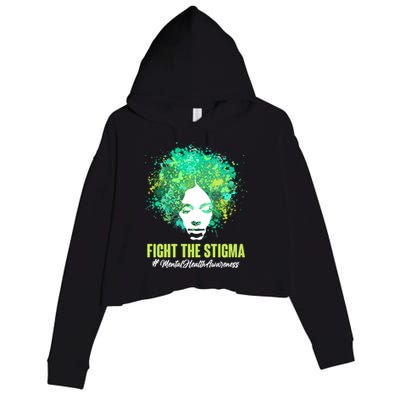 Fight The Stigma Mental Health Awareness Butterflies Crop Fleece Hoodie