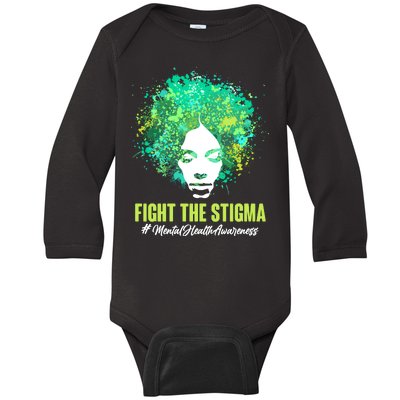 Fight The Stigma Mental Health Awareness Butterflies Baby Long Sleeve Bodysuit