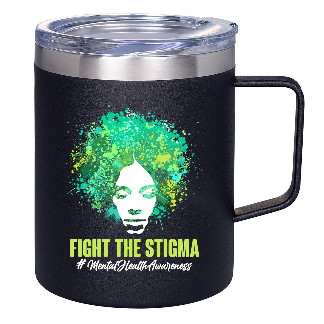 Fight The Stigma Mental Health Awareness Butterflies 12oz Stainless Steel Coffee Mug