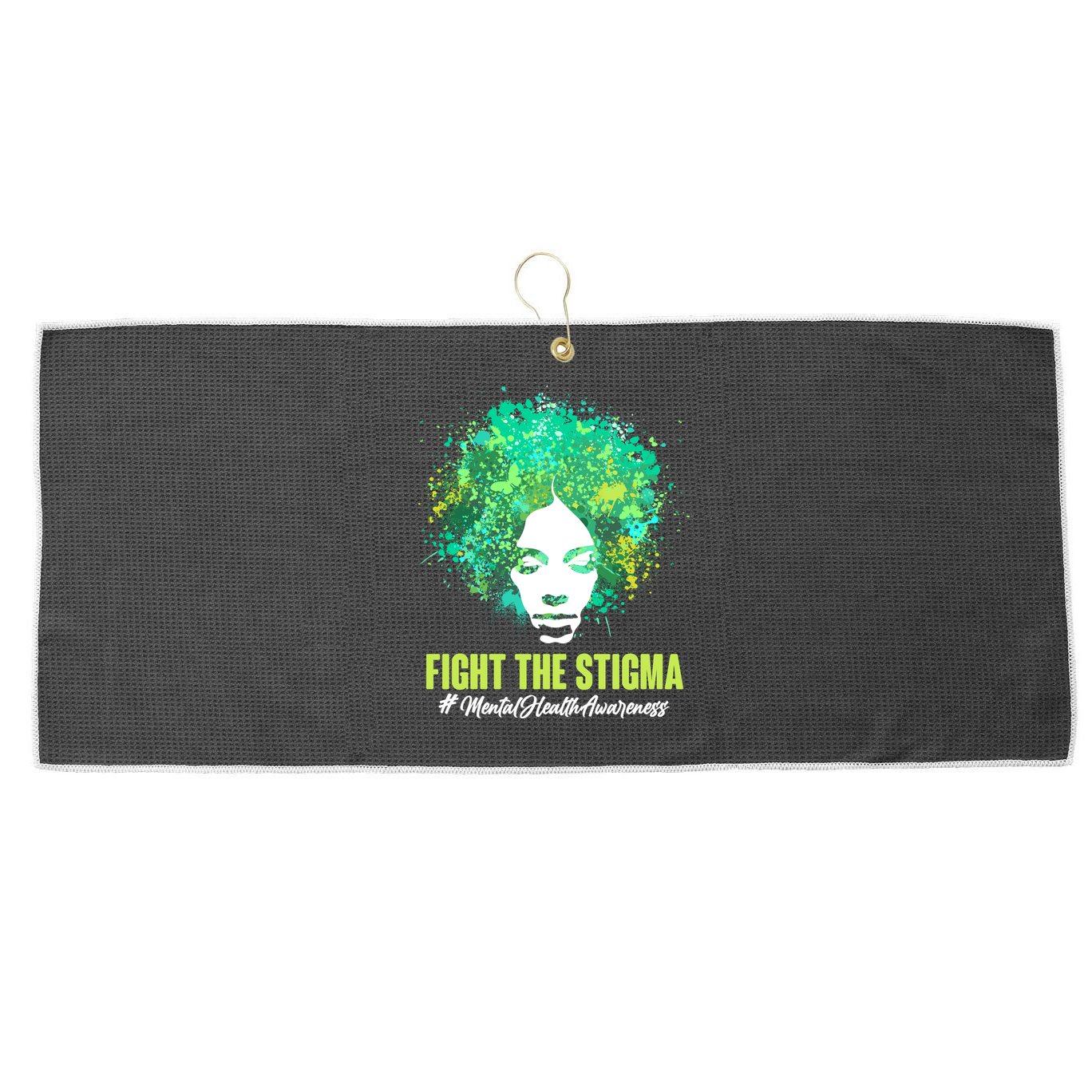 Fight The Stigma Mental Health Awareness Butterflies Large Microfiber Waffle Golf Towel
