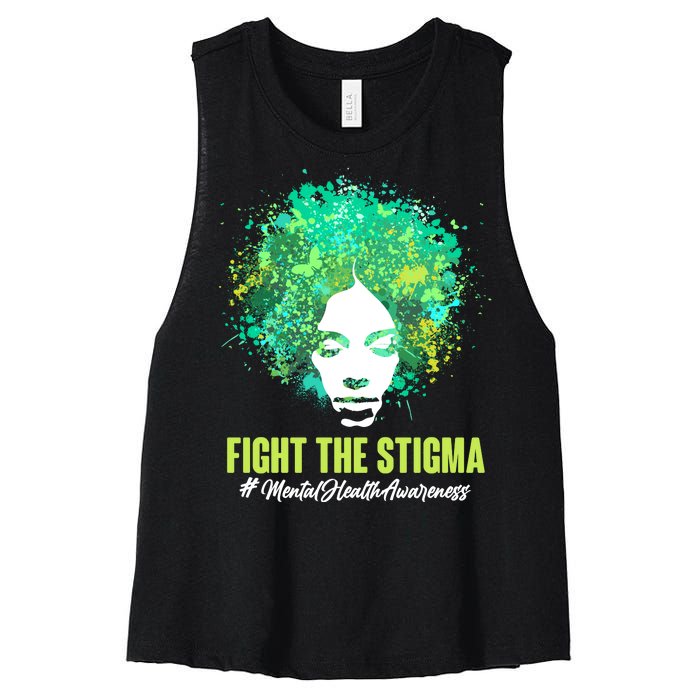 Fight The Stigma Mental Health Awareness Butterflies Women's Racerback Cropped Tank