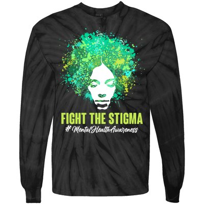 Fight The Stigma Mental Health Awareness Butterflies Tie-Dye Long Sleeve Shirt