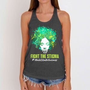 Fight The Stigma Mental Health Awareness Butterflies Women's Knotted Racerback Tank