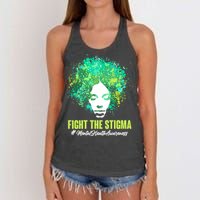 Fight The Stigma Mental Health Awareness Butterflies Women's Knotted Racerback Tank