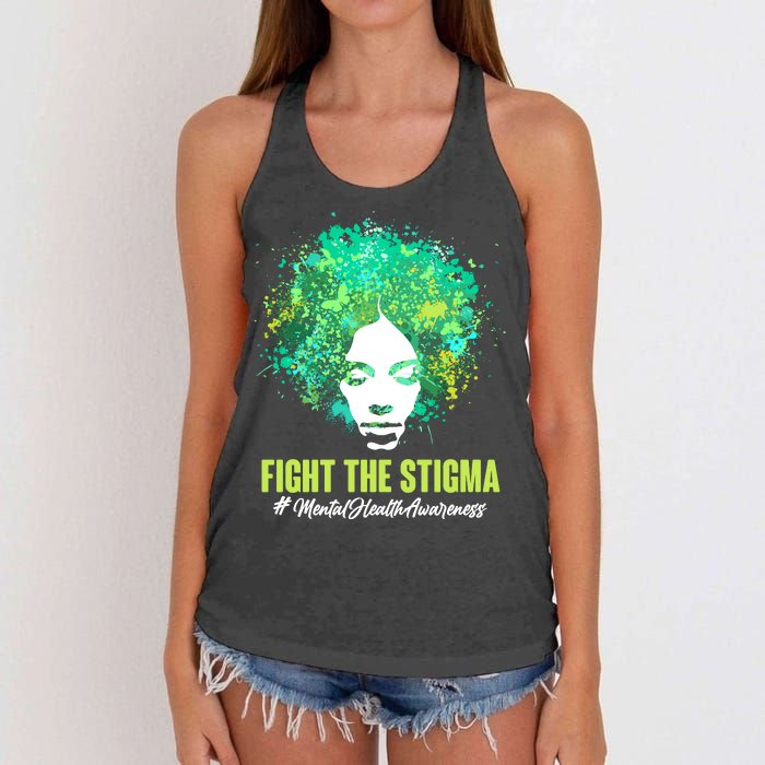 Fight The Stigma Mental Health Awareness Butterflies Women's Knotted Racerback Tank