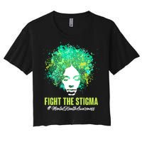 Fight The Stigma Mental Health Awareness Butterflies Women's Crop Top Tee