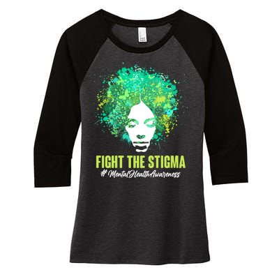 Fight The Stigma Mental Health Awareness Butterflies Women's Tri-Blend 3/4-Sleeve Raglan Shirt