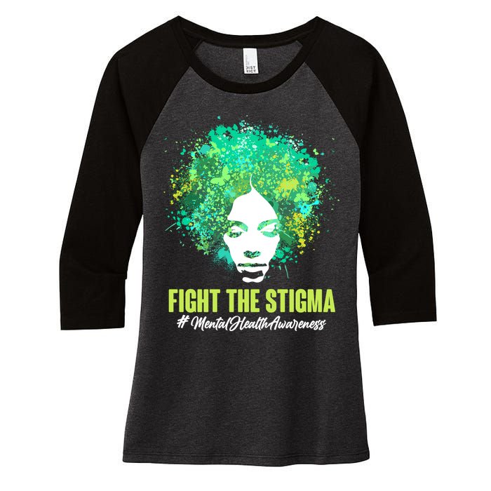 Fight The Stigma Mental Health Awareness Butterflies Women's Tri-Blend 3/4-Sleeve Raglan Shirt