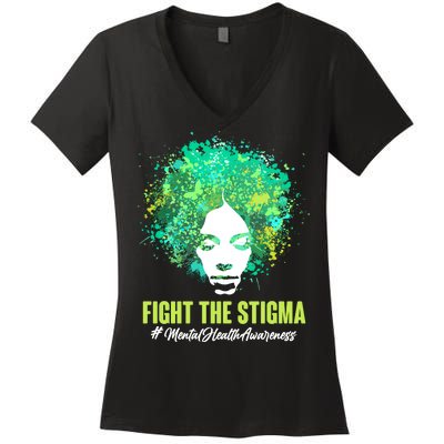 Fight The Stigma Mental Health Awareness Butterflies Women's V-Neck T-Shirt