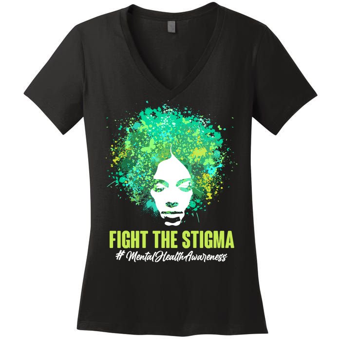 Fight The Stigma Mental Health Awareness Butterflies Women's V-Neck T-Shirt