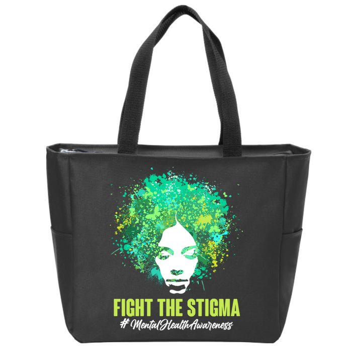 Fight The Stigma Mental Health Awareness Butterflies Zip Tote Bag