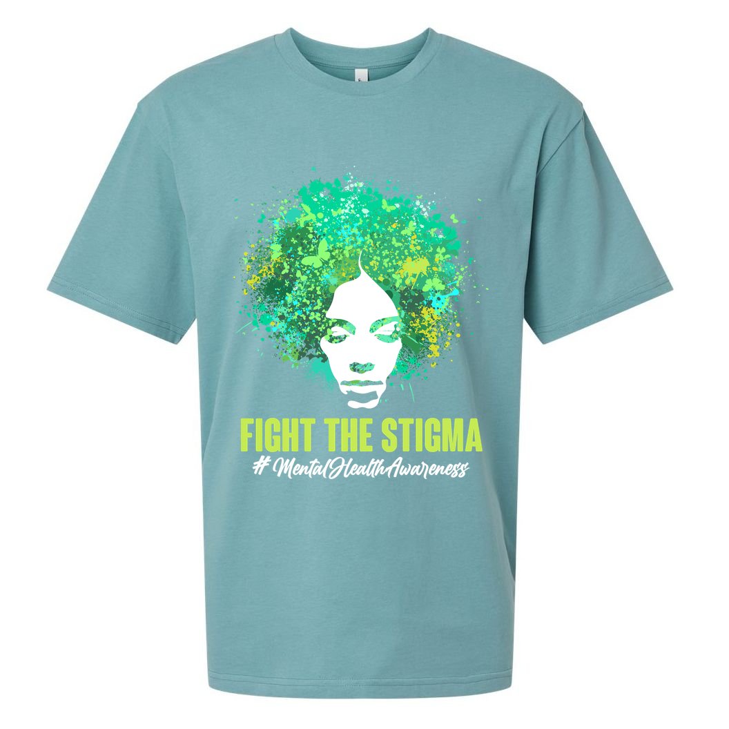 Fight The Stigma Mental Health Awareness Butterflies Sueded Cloud Jersey T-Shirt