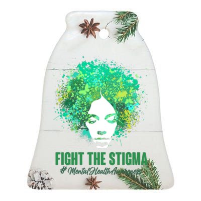 Fight The Stigma Mental Health Awareness Butterflies Ceramic Bell Ornament