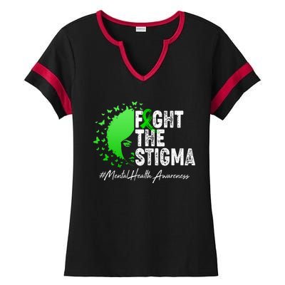 Fight The Stigma Mental Health Awareness Support Ladies Halftime Notch Neck Tee