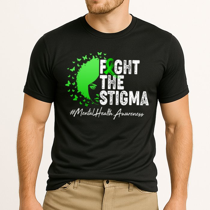 Fight The Stigma Mental Health Awareness Support Cooling Performance Crew T-Shirt