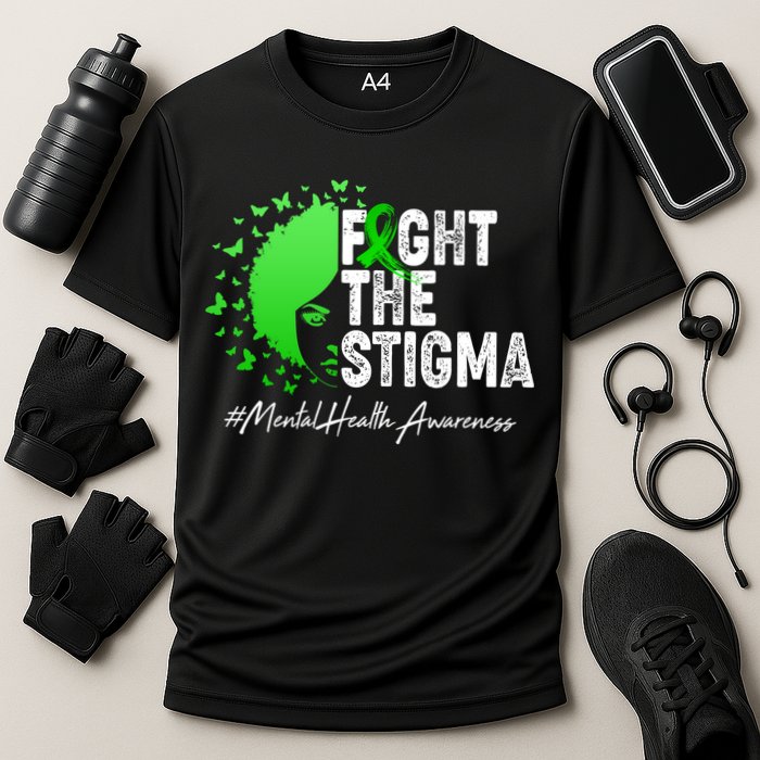 Fight The Stigma Mental Health Awareness Support Cooling Performance Crew T-Shirt