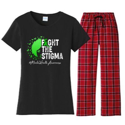 Fight The Stigma Mental Health Awareness Support Women's Flannel Pajama Set