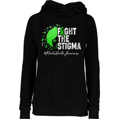 Fight The Stigma Mental Health Awareness Support Womens Funnel Neck Pullover Hood