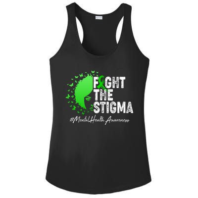 Fight The Stigma Mental Health Awareness Support Ladies PosiCharge Competitor Racerback Tank