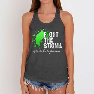 Fight The Stigma Mental Health Awareness Support Women's Knotted Racerback Tank