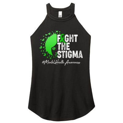 Fight The Stigma Mental Health Awareness Support Women's Perfect Tri Rocker Tank