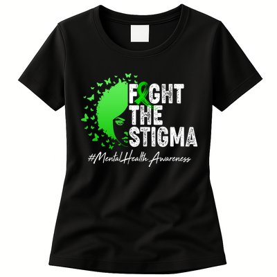 Fight The Stigma Mental Health Awareness Support Womens T-Shirt
