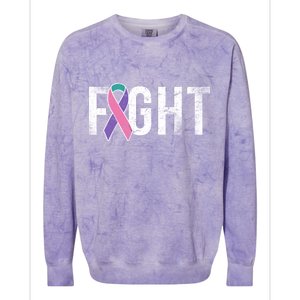 Fight Thyroid Cancer Colorblast Crewneck Sweatshirt