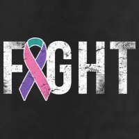 Fight Thyroid Cancer 7 Panel Mesh Trucker Snapback Hat