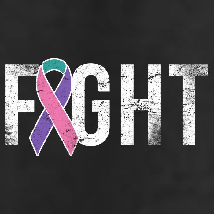 Fight Thyroid Cancer 7 Panel Mesh Trucker Snapback Hat