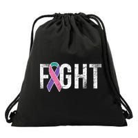 Fight Thyroid Cancer Drawstring Bag