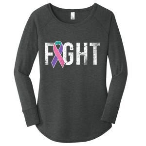 Fight Thyroid Cancer Women's Perfect Tri Tunic Long Sleeve Shirt