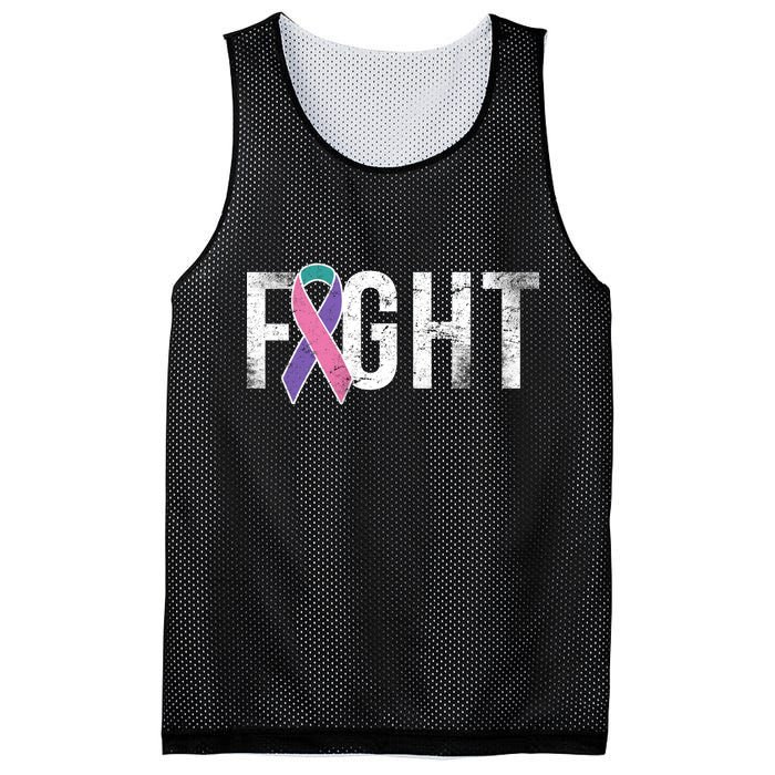 Fight Thyroid Cancer Mesh Reversible Basketball Jersey Tank