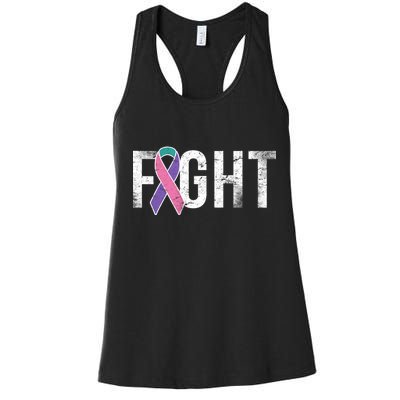 Fight Thyroid Cancer Women's Racerback Tank