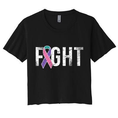 Fight Thyroid Cancer Women's Crop Top Tee