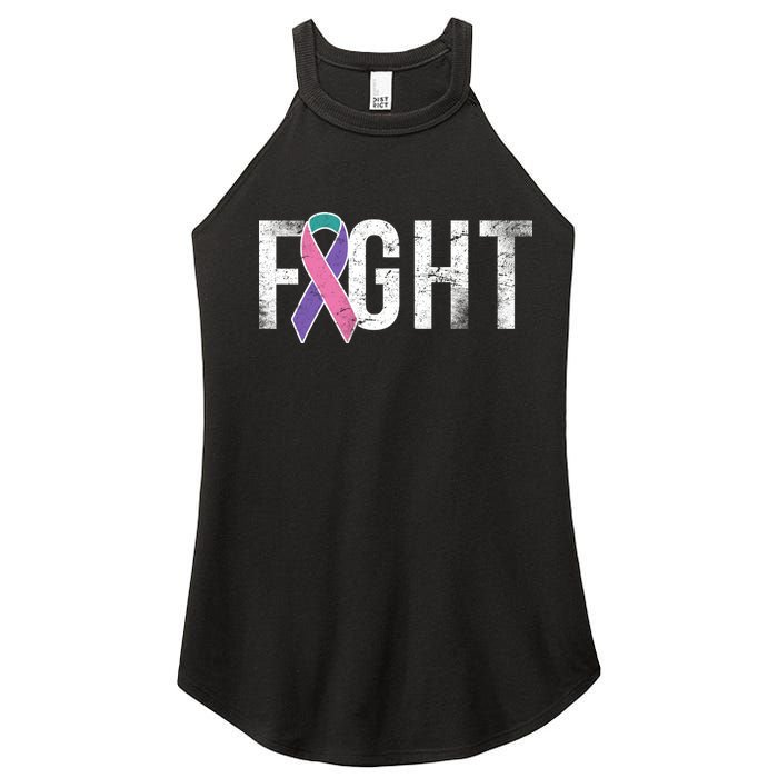 Fight Thyroid Cancer Women’s Perfect Tri Rocker Tank