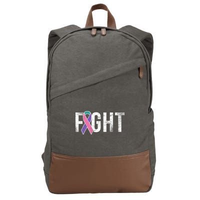 Fight Thyroid Cancer Cotton Canvas Backpack