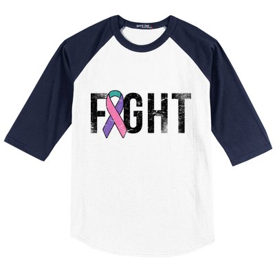 Fight Thyroid Cancer Baseball Sleeve Shirt