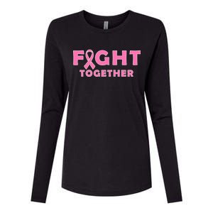 Fight Together Breast Cancer Womens Cotton Relaxed Long Sleeve T-Shirt