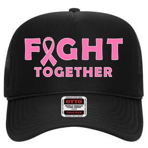 Fight Together Breast Cancer High Crown Mesh Back Trucker Hat