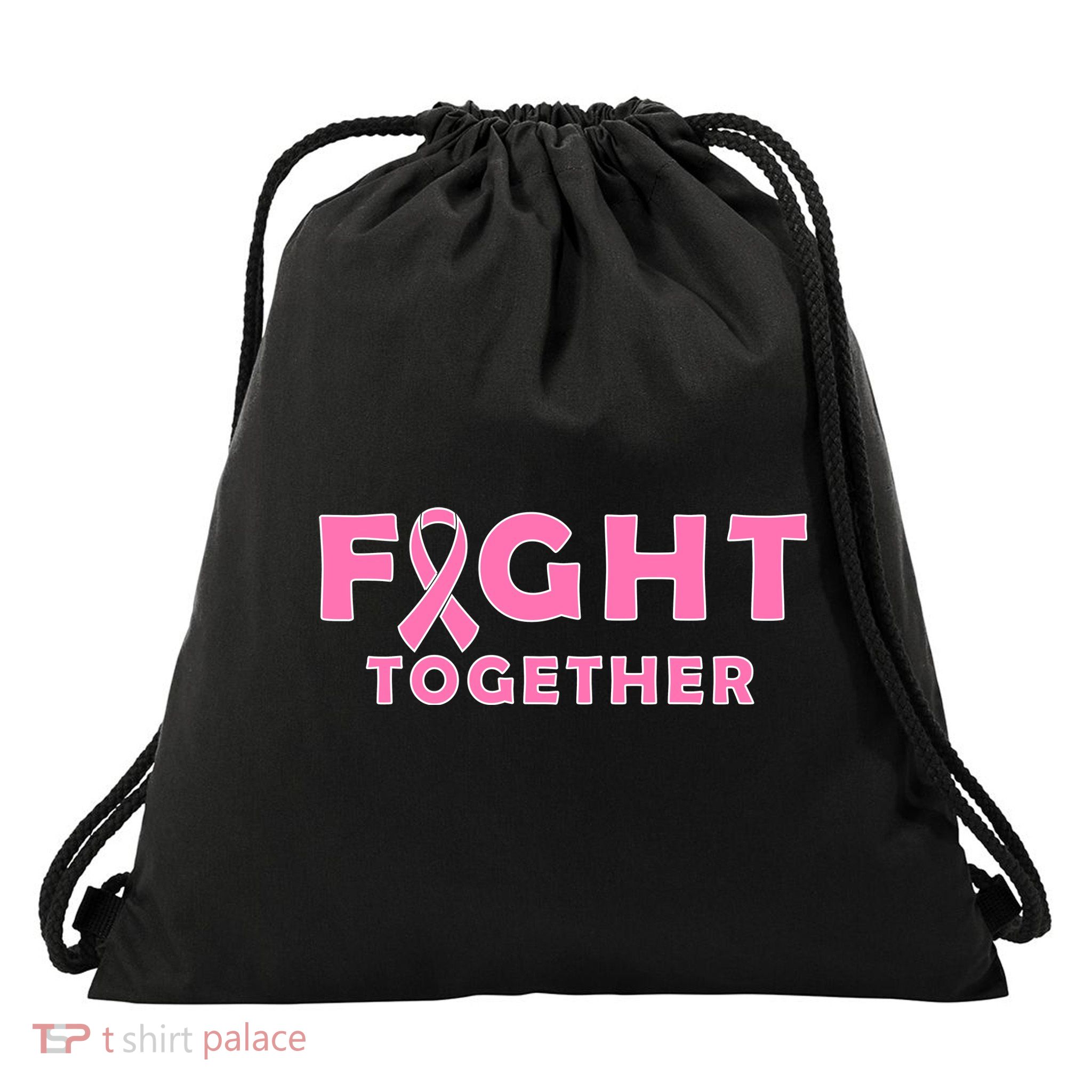 Fight Together Breast Cancer Drawstring Bag
