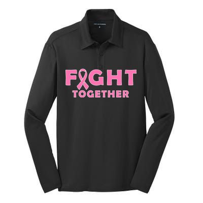 Fight Together Breast Cancer Silk Touch Performance Long Sleeve Polo