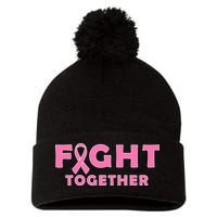 Fight Together Breast Cancer Pom Pom 12in Knit Beanie