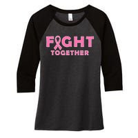 Fight Together Breast Cancer Women's Tri-Blend 3/4-Sleeve Raglan Shirt