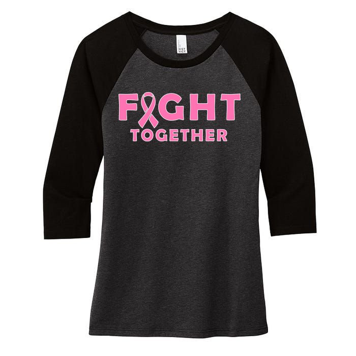 Fight Together Breast Cancer Women's Tri-Blend 3/4-Sleeve Raglan Shirt