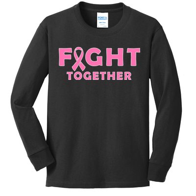 Fight Together Breast Cancer Kids Long Sleeve Shirt