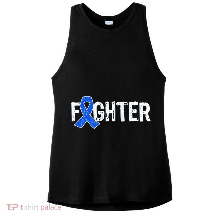 Fighter - Colon Cancer Awareness Ladies PosiCharge Tri-Blend Wicking Tank