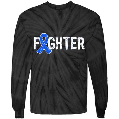 Fighter - Colon Cancer Awareness Tie-Dye Long Sleeve Shirt